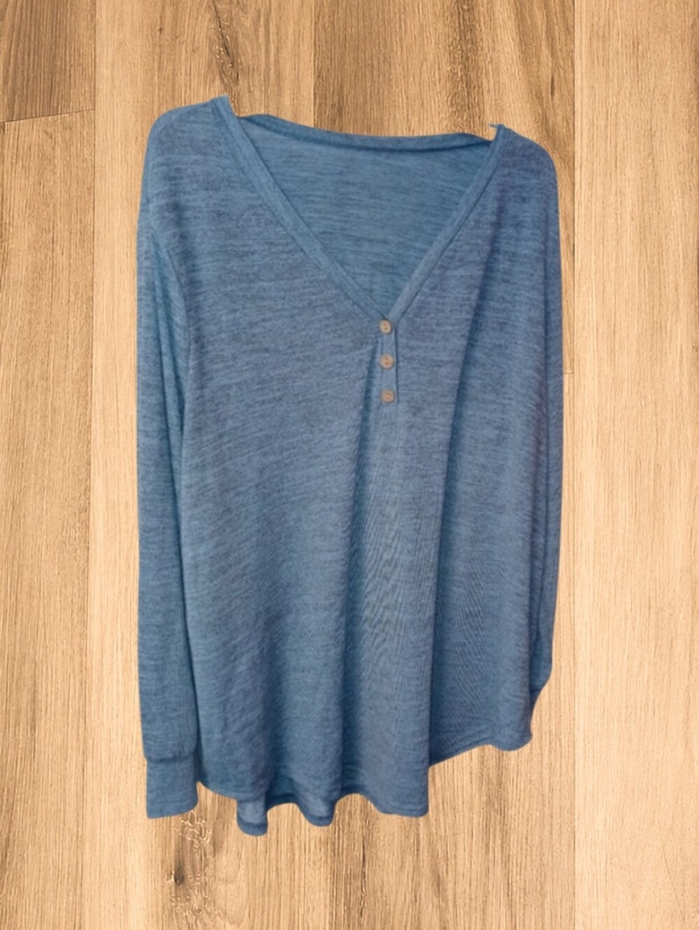 ⭐A) Shien Women’s Blue V-Neck Long Sleeve Top | Plus Size 3X